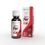 Frasco gotejador e embalagem do suplemento alimentar líquido New Fer Ferro Bisglicinato da Vector Nutri.