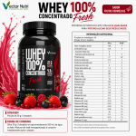 Tabela nutricional completa do Whey 100% Concentrado Fresh 900g Vector Nutri com dosagem de 21g de proteína por porção